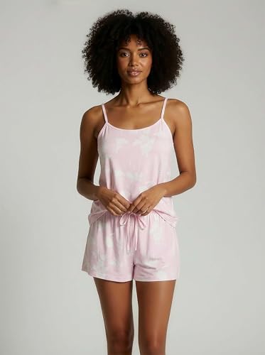 Image of Real Essentials 3 Pack: Women's Super Soft Pajama Set - Cute Cami Lounge Short and Top PJs Set (Available in Plus Size)