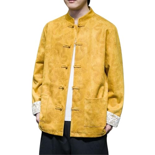 Manteau style national veste traditionnelle fine fermeture boutons Tang haut de gamme