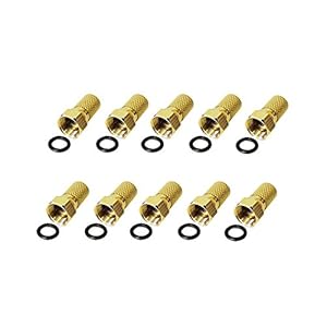 PremiumX 10 x F-stekker 7,5 mm met rubberen afdichtring voor coaxkabel antennekabel coaxkabel
