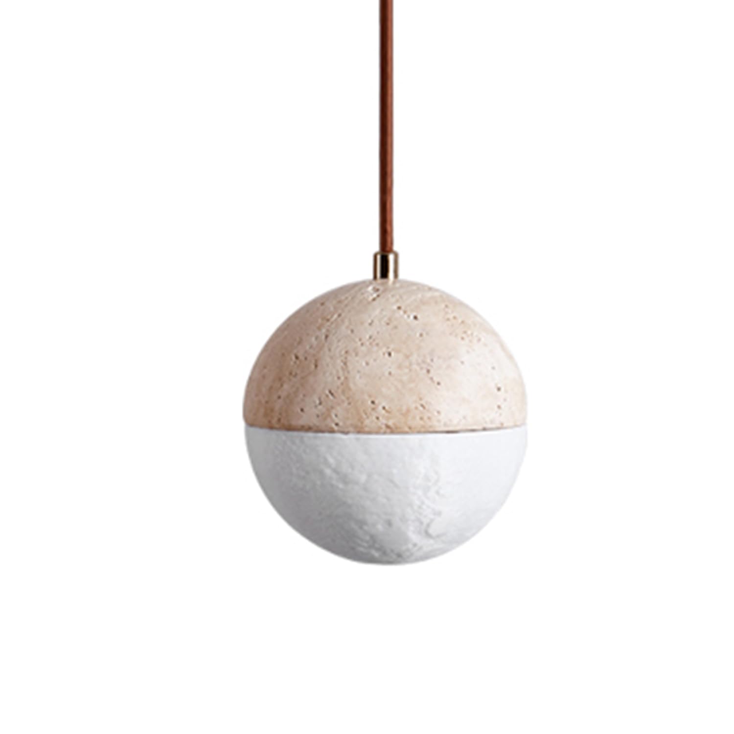 MTNROO Spherical Shape Travertine Pendant Lights Mid Century Small Hanging Light Industrial Wabi-sabi Style Ceiling Lighting Fixture Personality Minimalist Chandelier for Foyer Shop Bedroom Hallway