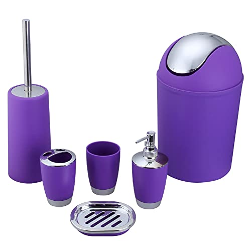 Worparsen Lot de 6 accessoires de salle de bain - Bouteille de lotion, brosse à dents, bain de...