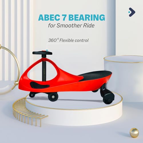 Image of Wishmaster Premium Wiggle Car Ride On Toy for Kids, Magic Swing Car with Smooth Silent Wheels, Twist Steering Manual Ride On Car for Boys & Girls, Indoor Outdoor Play, Age 3-8 Years