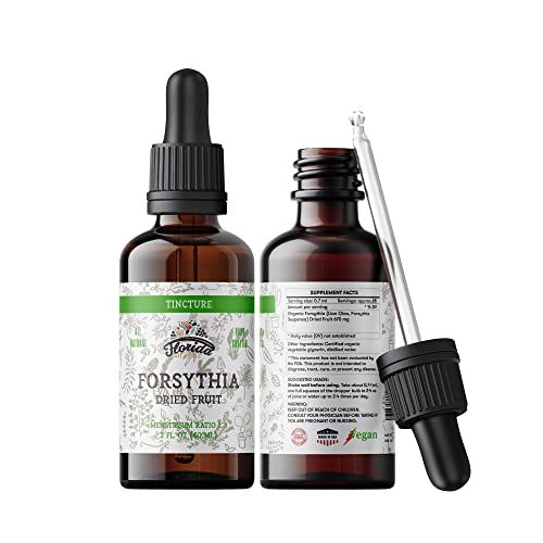 Forsythia Tincture Organic Forsythia Extract (Lian Qiao Forsythia Suspensa) Health Supplement Non-GMO in Cold-Pressed Organic Vegetable Glycerin 2 oz 670 mg