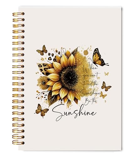 Carnet de notes à spirale inspirant avec tournesol pour votre bien-être
