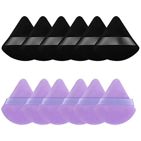 FANTESI 12 Stück Schwämmchen Gesicht Dreieck Make up Puderquaste Cover