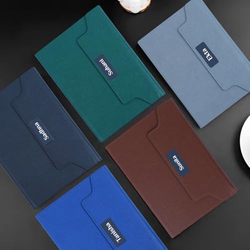 Image of Giftana Personalized Diary with Name, Customized Leather Notebook Diary with Magnetic Flip Lock, A5 Size, 192 Ruled Pages Office Diaries for Writing, Diwali Corporate Gifts for Employee (Brown)