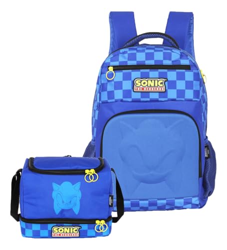 Mochila Costas Escolar P/Laptop Sonic Licenciada + Lancheira