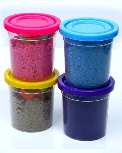 Rabbit Magic Flow Sand Gift Pack (Set of 4) Multicolour with Free Sand molding for Kids. Non-Drying and Soft Sand for Kids. Age 3+ - Image 4 thumbnail