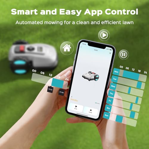 Robot Lawn Mower with App Control – Adjustable Cutting Height, Auto-Charging, Obstacle Detection & Smart Scheduling – Ideal for Lawns up to 1/8 Acre - Image 3