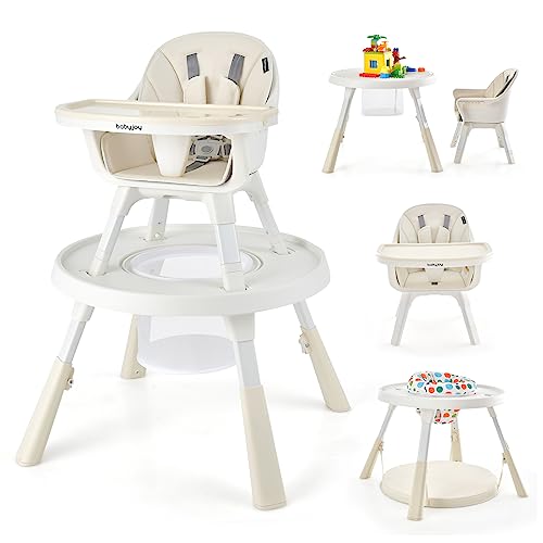 BABY JOY 7 in 1 Baby High Chair, Convertible High Chairs for Babies and Toddlers, Building Block...