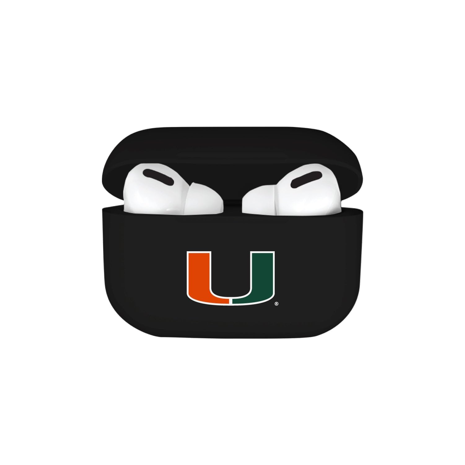 Airpods Case, TPU, University of Miami AirPods Pro (Gen 1 & 2) / Black (TPU)
