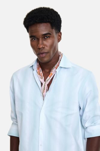 Image of SNITCH Men Casual Shirt | Regular Fit Full Sleeve Point Collar Striped Design | Premium Cotton Blend & Breathable Fabric for Office, Casual & Everyday Wear