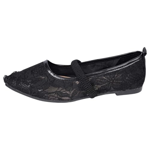 Ballerines usage quotidien WWricotta en dentelle noire bout pointu