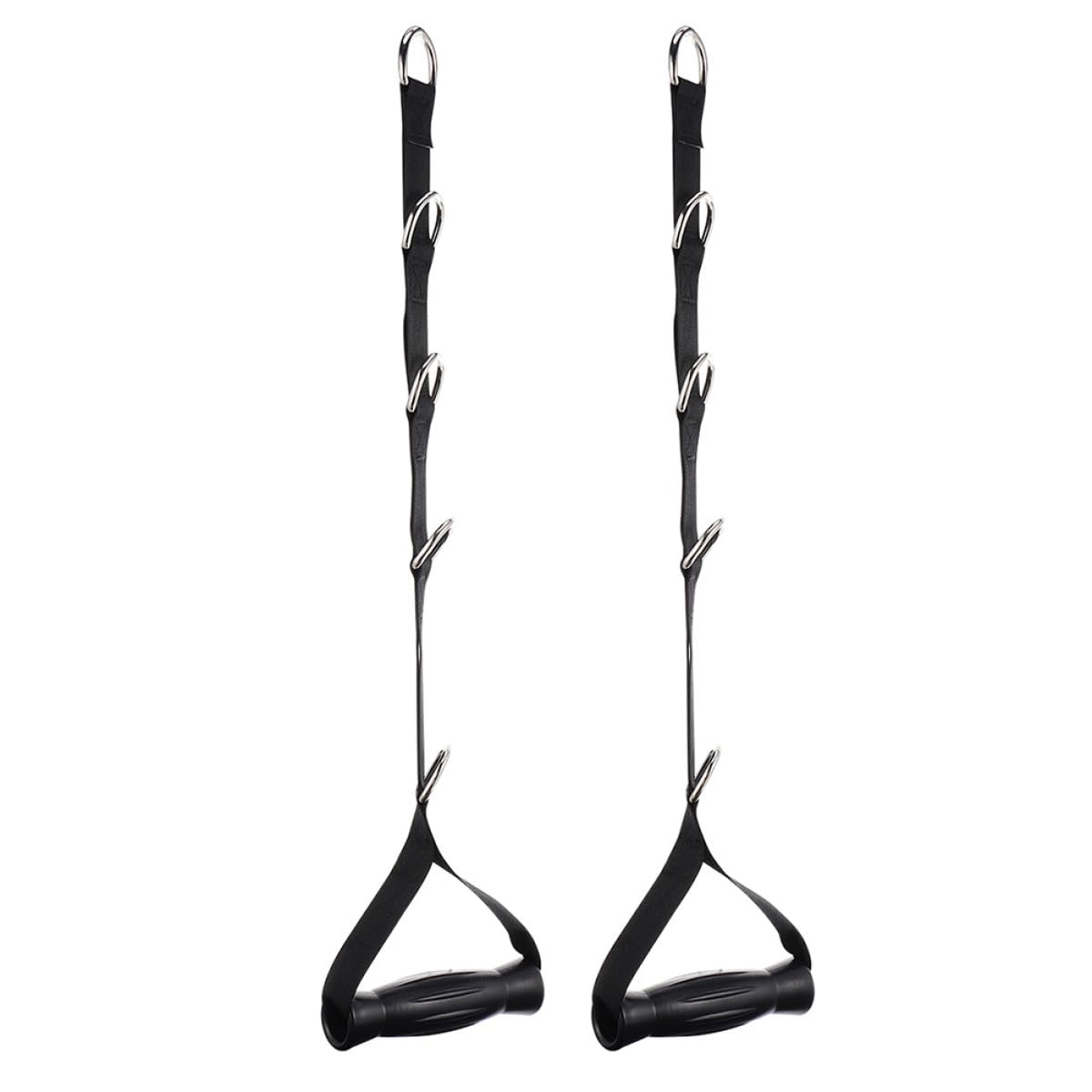 DECHOUS 2 pezzi Fasce Resistenza Elastiche Nere con Punti di Sospensione per Allenamento Forza Muscolare Regolabili per Home Gym e Fitness Multifunzionale