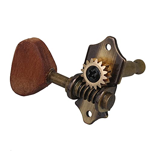 Yibuy 6x Vintage Acoustic Guitar String Tuning Pegs Guitar Tuners 3R3L Bronze Zinc Alloy - Thumbnail 5