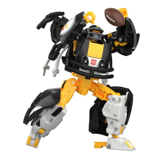 Image of Transformers NFL Pittsburgh Steelers Steelsmash 5.5-Inch Action Figure Changes from Robot to Helmet, Football Toys for Ages 8+