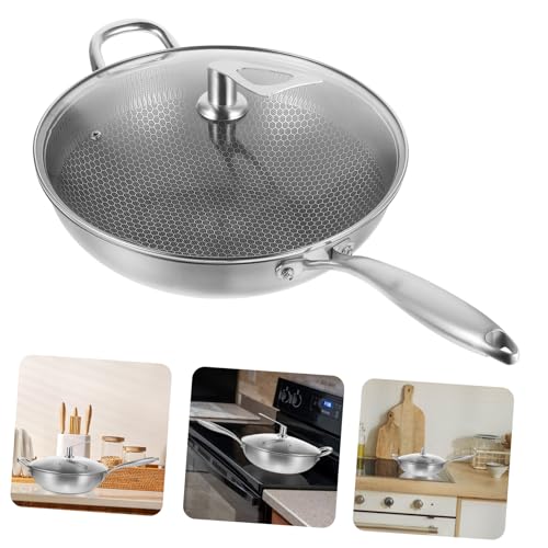 Wok de acero inoxidable con recubrimiento antiadherente y tapa miniatura 6