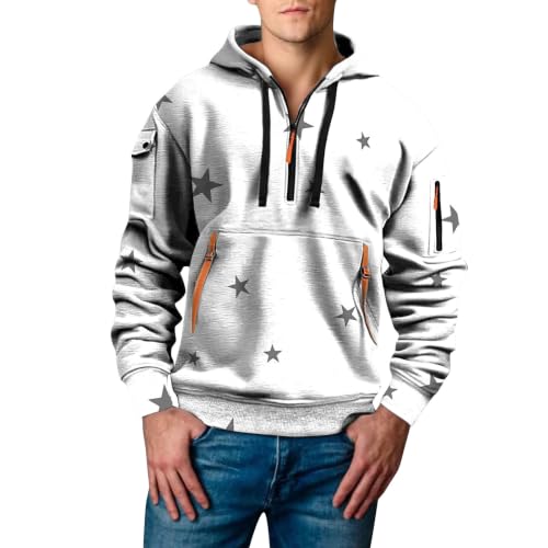 Sudaderas de hombre ropa boxeo moto con capucha y estampado 3D manga larga blanca M