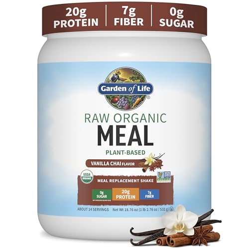 Image of Garden of Life Raw Organic Meal Protein Powder, Vanilla Chai, 14 Servings