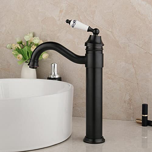Grifo de baño antical en bronce frotado con aceite para evitar manchas de agua