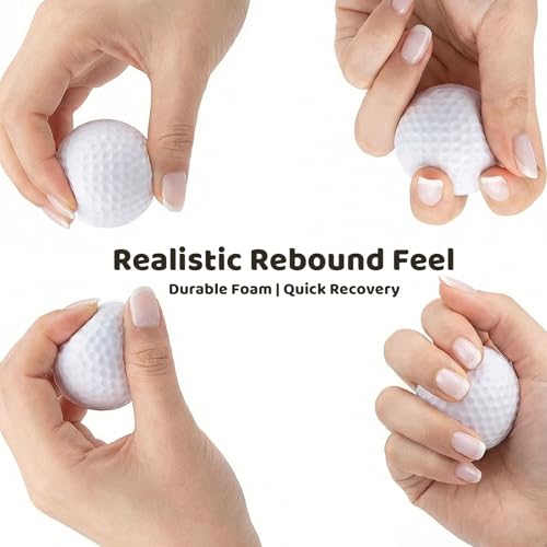 LovesTown 24PCS Golf Stress Ball, Foam Practice Balls, Party Decorations, White Squeeze Balls for Kids, Indoor Outdoor Party Favors