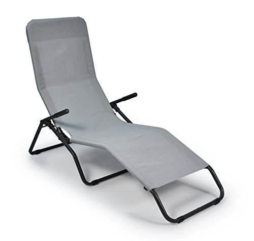 Stiliac 6800 Lettino Reclinabile Pasha, Grigio chiaro, tubo tondo, sdraio