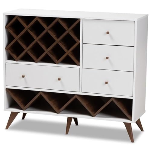 Gabinete para vino Baxton Studio Savino madera miniatura 1