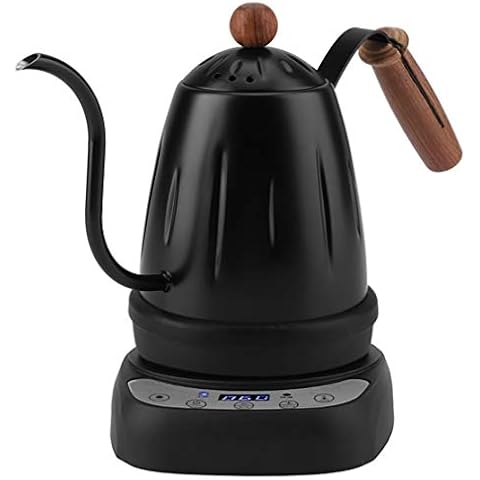 Diguo Variable Temperature Digital Electric Gooseneck Kettle, Pour Over Coffee Kettle Hand Drip Kettle Narrow Spout Premium Stainless Steel Gooseneck Tea Kettle, DG-1738 (Black) 0.7 Litre Cover