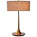 Amazon Brand - Rivet Mid-Century Modern Curved Table Desk Lamp With LED Light Bulb, Brass/Walnut, 14.3 x 21.7 Inches