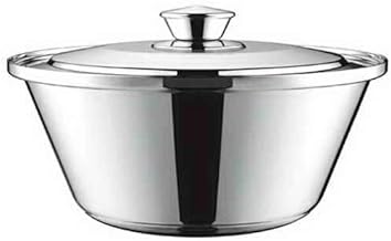 حلة بنمط مخروطي مقاس 18 سنتيمتر من الدهان، باللون الفضي