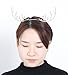 VOGUEKNOCK Christmas Headband Reindeer Antlers Crystal Paved Delicate Metal Headband Gold