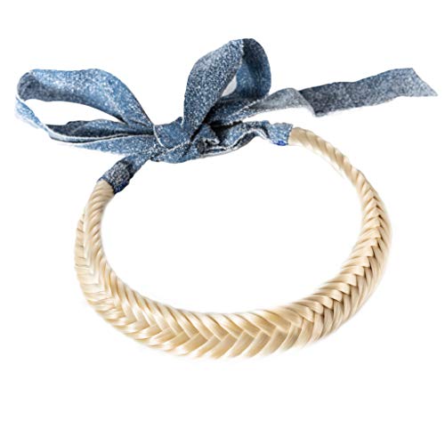 Image of Madison Braids Women's Headband Hair Braid Natural Looking Synthetic Hair Piece Extension - Blaire Fishtail - Platinum