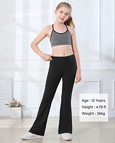 Stelle Girl's Flare Leggings with Pockets High Waisted Bootcut Yoga Pants Kids Dance Bell Bottoms Leggings - Image 5