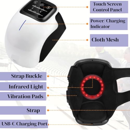 Image of JSB Hf124 Joint Pain Relief Device for Knee, Shoulder, Elbow And Ankle With Vibration, Magnetic & Heat