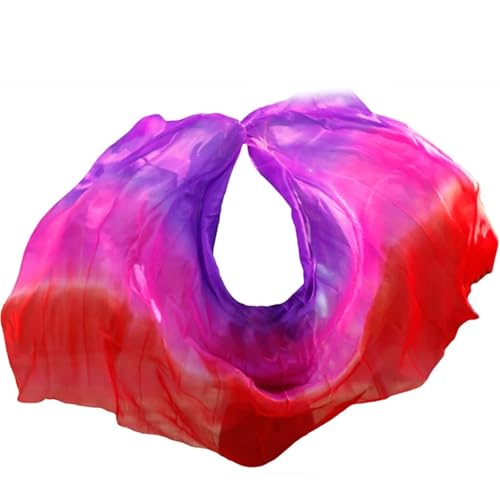Voile de danse du ventre foulard en soie véritable dégradé pour gala et entraînement