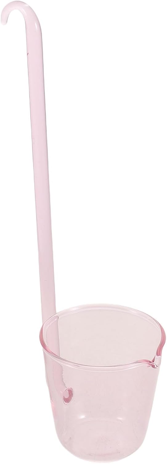 Glass Punch Ladle 130ml Pink Long Handle Serving Spoon