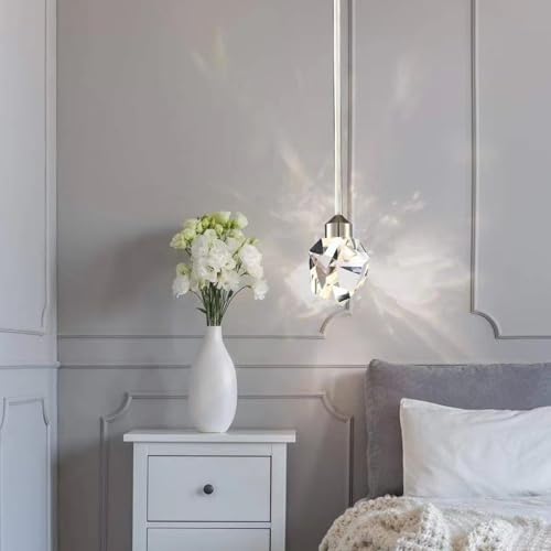 Lámpara colgante de cristal LED ajustable de 59 pulgadas para iluminación de isla de cocina transparente 7