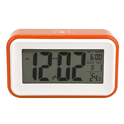 Restokki Digital Alarm Clock, Multifunctional Exquisite Digital Electronic Alarm Clock with Temperature Display(Orange)