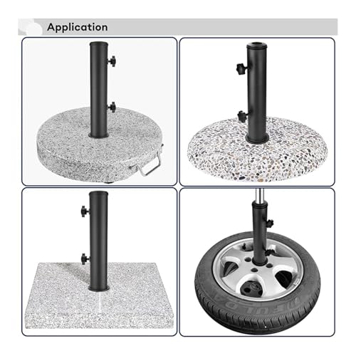 Tube de support de parapluie extérieur double avec fixation renforcée pour table - 5