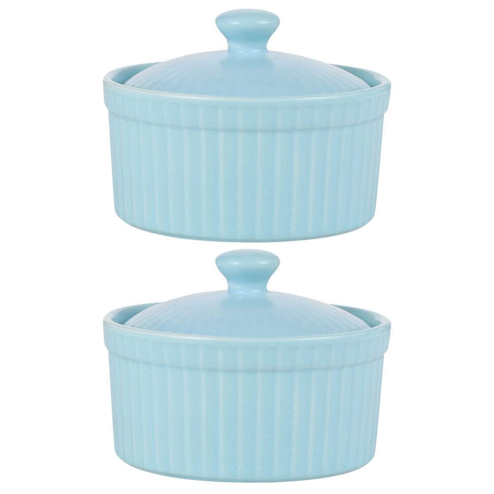 2 pièces ramequins en Porcelaine Plats à soufflé Tasses de Cuisson Bols à Dessert en céramique Bols à Pudding Bol de Nourriture pour crème brûlée crème glacée Trempette sauces Tasse