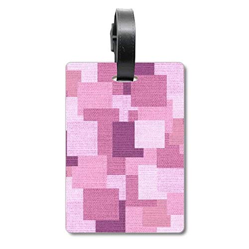 Étiquette en tissu de lin violette carrée pour repérer et sécuriser votre valise de voyage