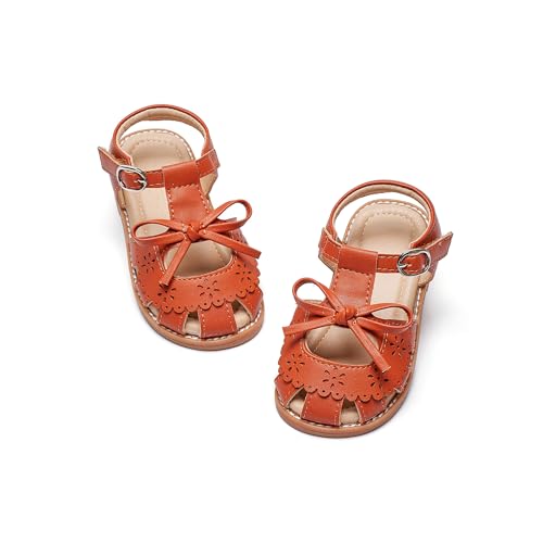 Image of Flaryzone Girls Sandals Closed Toe Summer Flats Dress Sandals Shoes Toddler /Little Kid