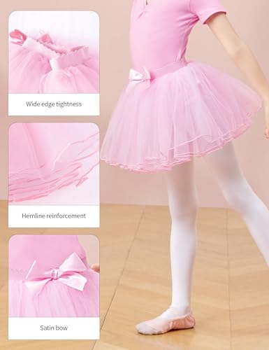 Girls Ballet Dance 4 Layers Fluffy Tulle Tutu Party Princess Tutu Skirts4