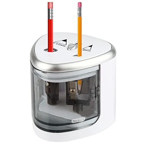 Ejoyous Pencil de Lápiz Eléctrico, Batería Conduce la Clavija de Doble Agujero de Agujero Inalámbrico con un Recipiente Grande para la Oficina en Casa, Maestro, Artista 6-8 Mm 9-12 Mm