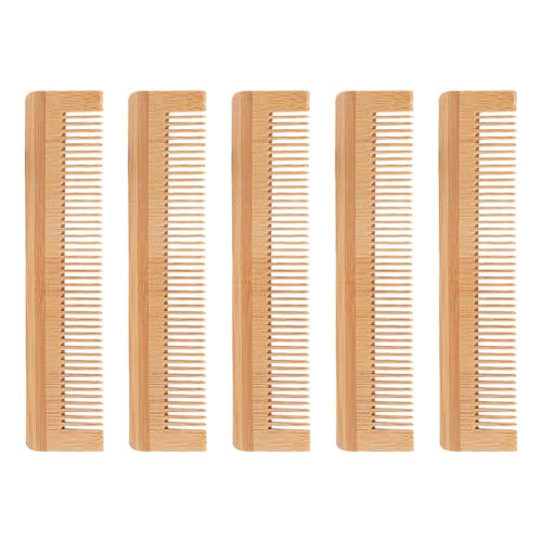 10 Peines de Madera Natural para Cabello Fino miniatura 1