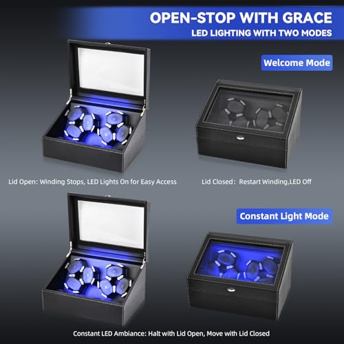 hightall luxury automatic watch winder for rolexomegacartier for automatic watches with whisper-quiet motor lt5db anti-scratch memory foam amp stable base