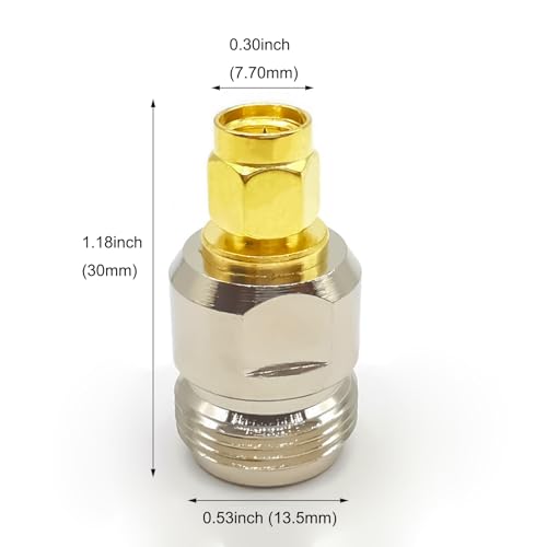 2PCS Adaptadores Coaxiales Tipo N a SMA miniatura 3