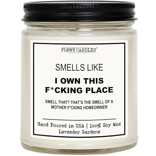 Funny Scented Candle, House Warming Gifts New Home, Housewarming Gifts for Women, Men, Couple, New Homeowner - First Apartment Essentials - Closing Presents for Home Buyers – Made in The USA