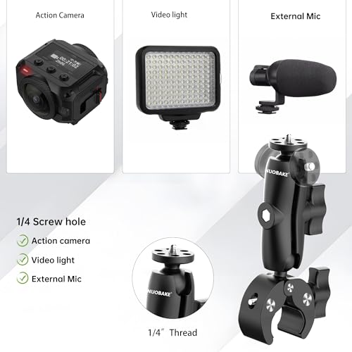 nuobake 38 in 1 Motorcycle Mounting Bundle Kit, Action Camera Mount Accessories Compatible with Insta360 One X4 / X3 / X2 / X/ONE R/RS/GO 3 / GO2 and Gopro Hero 12/11 / 10/9 / 8/7 Action Camera etc