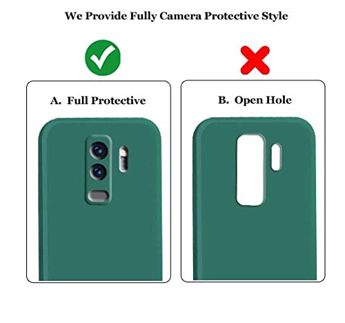 Image of A rtistque Liquid TPU Silicone Matte Shockproof Flexible with Camera Protection Soft Back Cover Case for Samsung S9 Plus - Dark Green